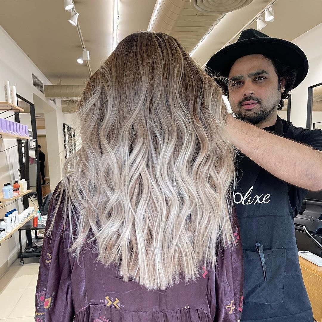 Glamorous styled hair transformation
